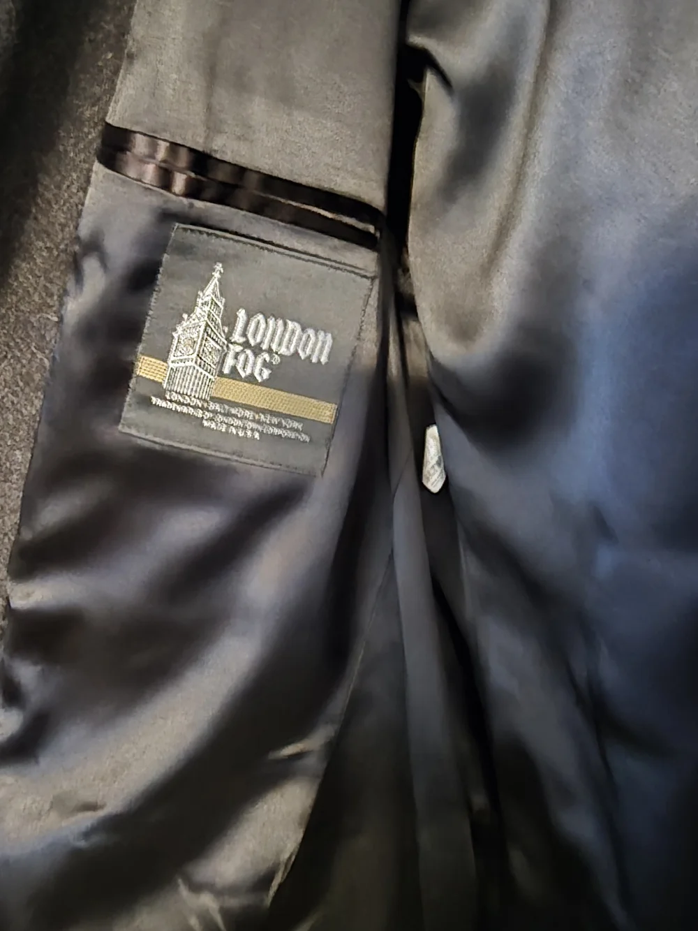 Vintage 1960 - 1980 London Fog wool herringbone coat Size 44R